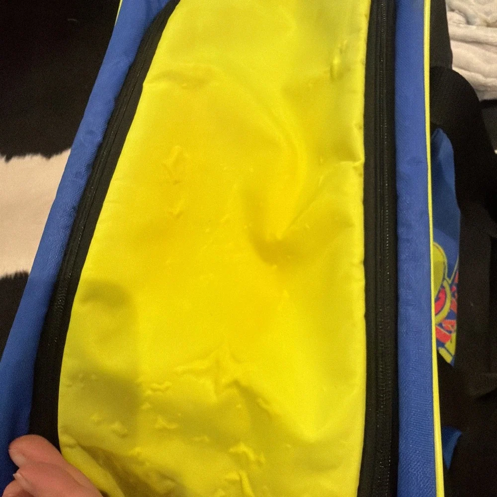 Vintage Mickey Bowl Mouse Brunswick Bowling Bag Blue Yellow Neon‎ 90s USA RARE